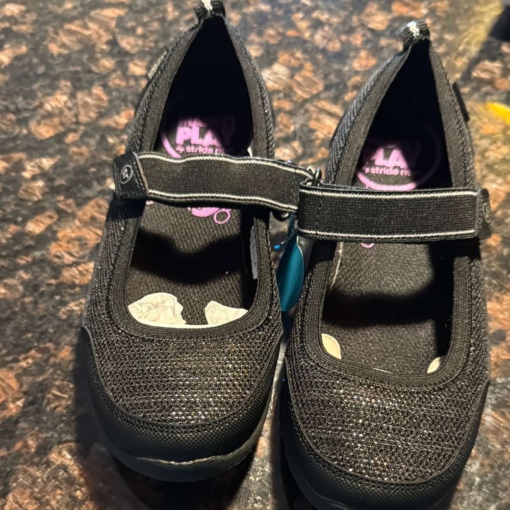 Stride Rite Black Sneakers with Velcro Strap